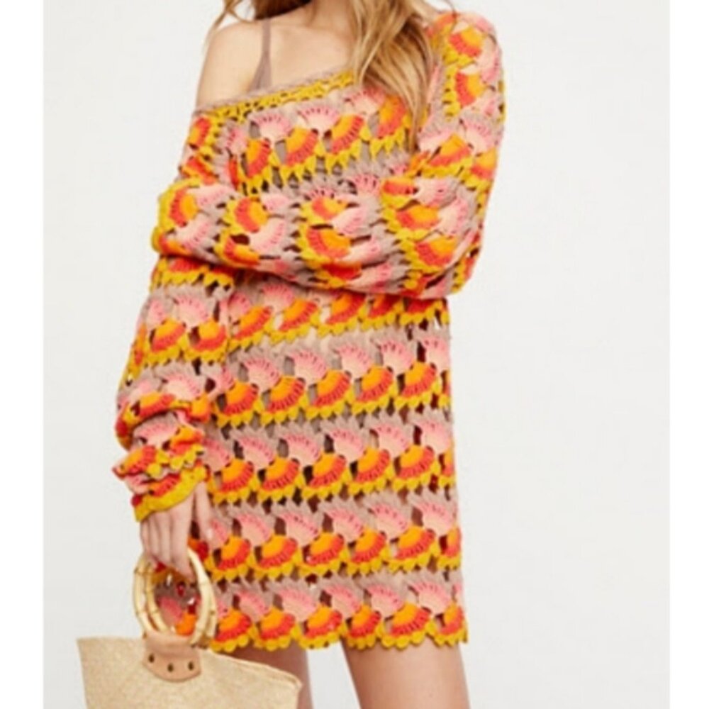 Free People Crochet Cotton Beach Dress